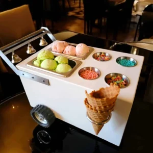 Table Top 2 compartments Ice Cream Cart