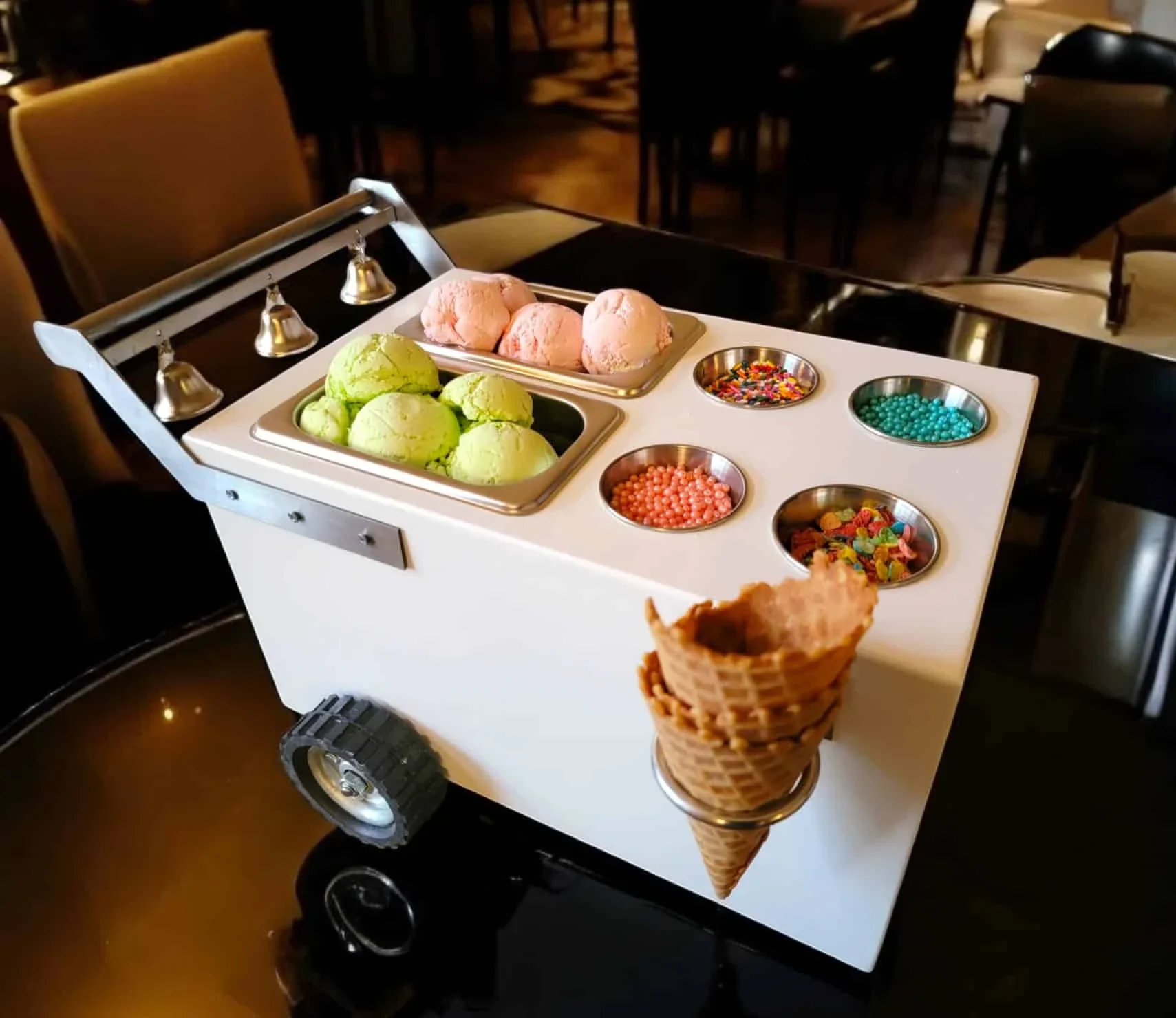 Table Top 2 compartments Ice Cream Cart