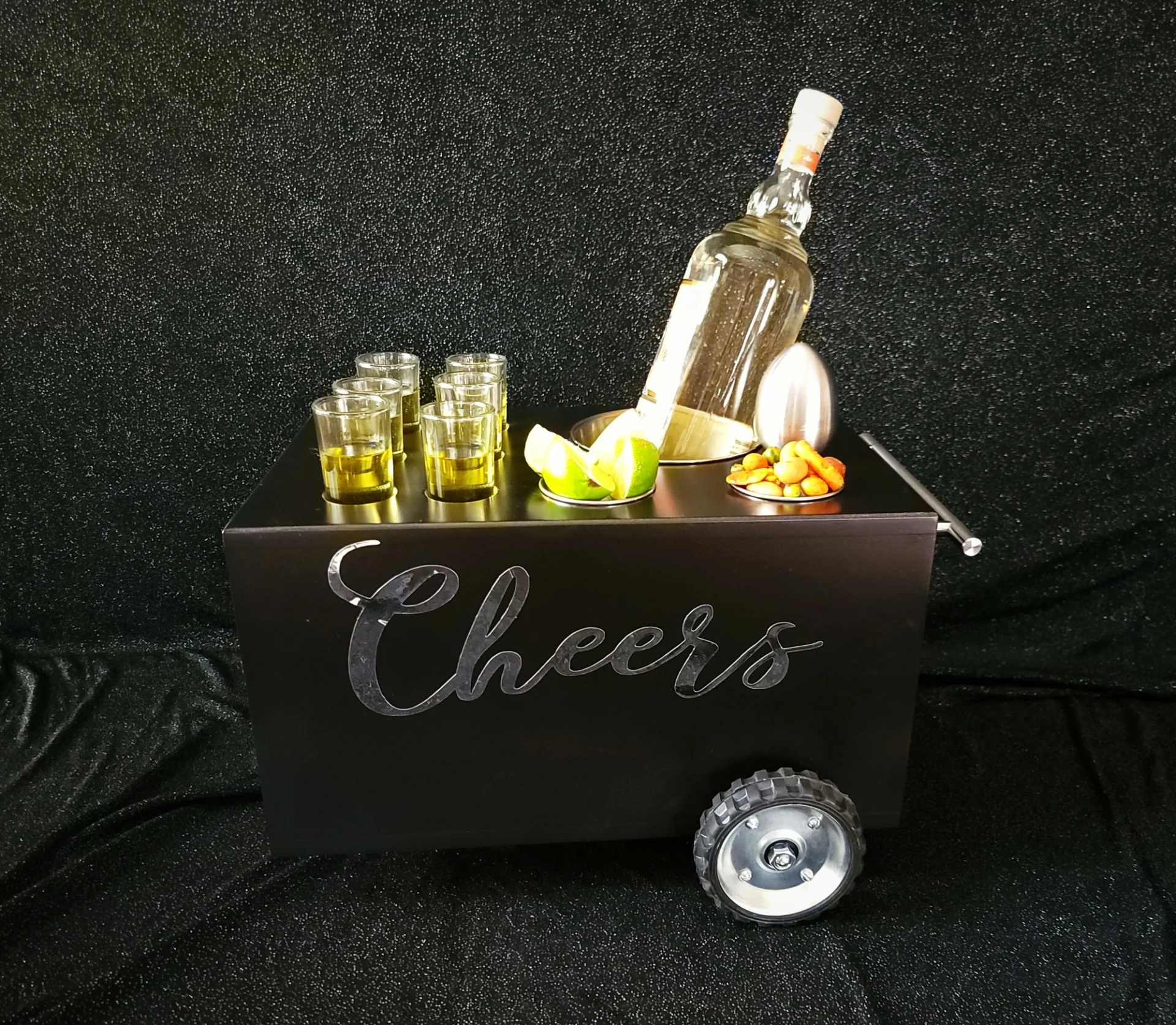 Shot Glass Cart Table Top Bar