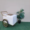 Elegant Standard Size Popsicle Cart White with Gold Trim