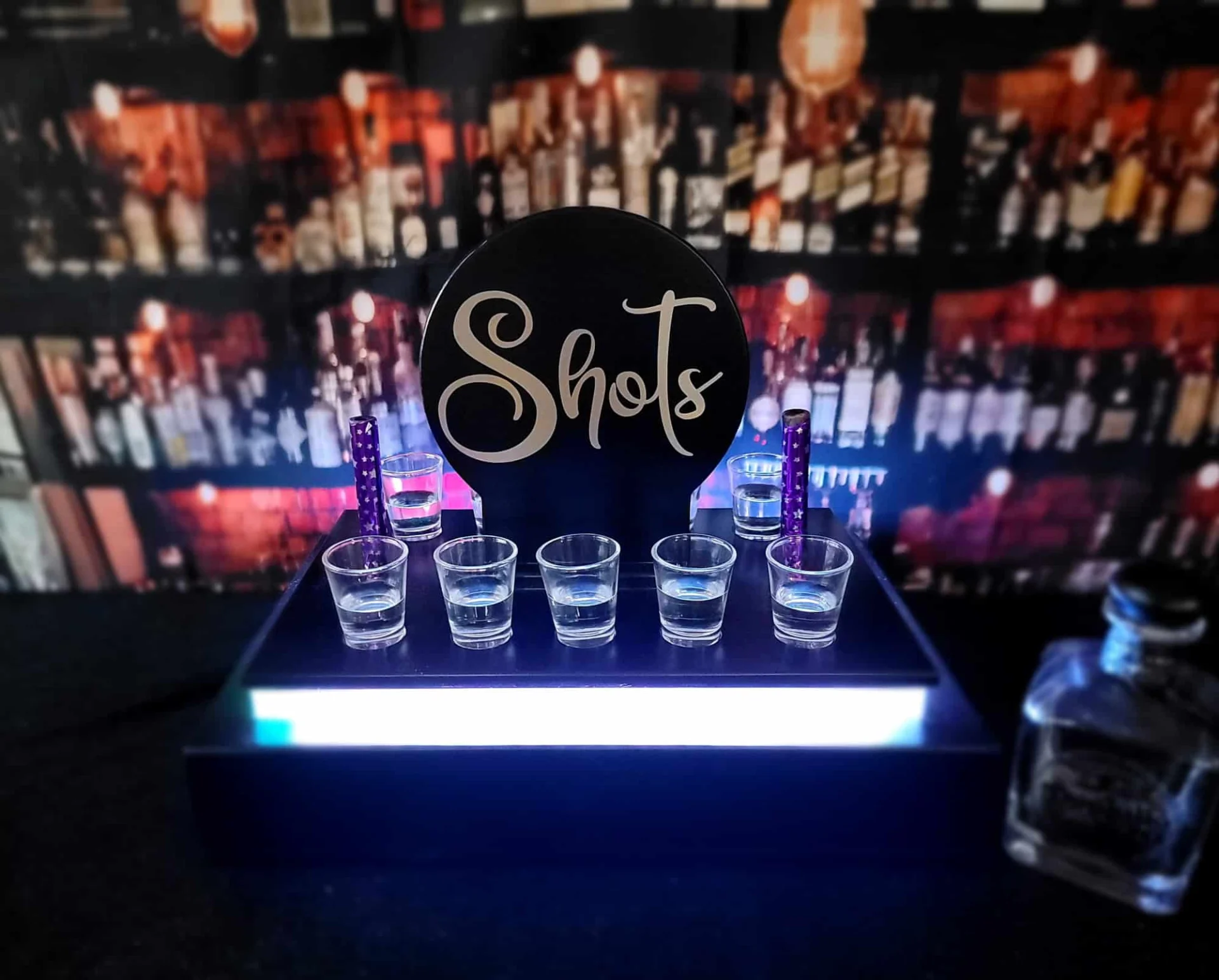 Tasting Flight Tray with Multicolor Lighting