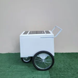 Tall Standard Popsicle Cart with Bicycle Tires and White trim